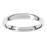 10K White Gold 2.5 mm Lightweight Comfort-Fit Half Round Band Size 7