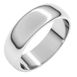 14K White Gold 6 mm Half Round Band Size 9