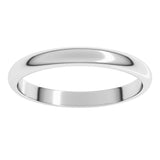 14K White Gold 2.5 mm Half Round Band Size 4