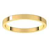 14K Yellow Gold 2 mm Flat Band Size 8