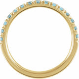 14K Yellow Gold Natural Aquamarine Stackable Ring