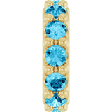 18K Yellow Gold-Plated Sterling Silver Natural Aquamarine Spacer Charm/Pendant
