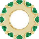 18K Yellow Gold-Plated Sterling Silver Lab-Grown Emerald Spacer Charm/Pendant