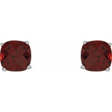 14K White Gold Natural Mozambique Garnet Scroll Setting® Earrings