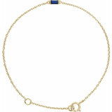 14K Yellow Gold Vermeil Lab-Grown Blue Sapphire 6 1/2-7 1/2" Bracelet