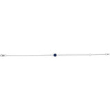 14K White Gold Lab-Grown Blue Sapphire  6 1/2-7-1/2" Bracelet