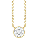 14K Yellow Gold 5/8 CT Lab-Grown Diamond 16-18" Necklace