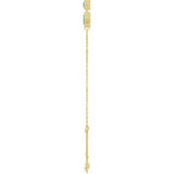 14K Yellow Gold Lab-Grown Emerald Bezel-Set 3-Stone 7 1/2" Bracelet