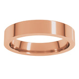 18K Rose Gold 4 mm Comfort-Fit Flat Band Size 8.5