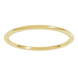14K Yellow Gold 1 mm Lightweight Comfort-Fit Half Round Band Size 8.5