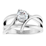 Platinum 1/2 CT Natural Diamond Ring