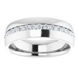 14K White 3/8 CTW Natural Black Diamond Band