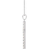 14K White 1/5 CTW Natural Diamond Cross 18" Necklace