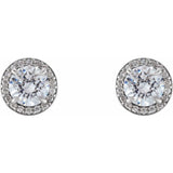 Platinum 1 CTW Natural Diamond Halo-Style Earrings