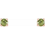 14K Rose Gold 2.5 mm Natural Peridot Earrings