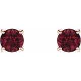 14K Rose 5 mm Natural Mozambique Garnet Earrings