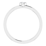 14K White 3 mm Natural Diamond Ring