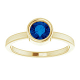 14K Yellow 5.5 mm Natural Blue Sapphire Ring