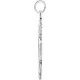 14K White 18x18 mm Four-Way Cross Medal