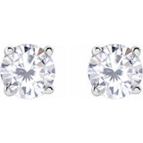 14K White Gold 4 mm Stuller Lab-Grown Moissanite Earrings