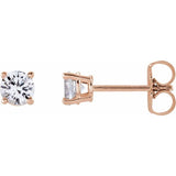 14K Rose 4 mm Stuller Lab-Grown Moissanite Earrings