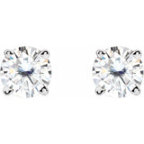 14K White 4.5 mm Stuller Lab-Grown Moissanite Earrings