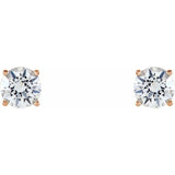 14K Rose 6 mm Stuller Lab-Grown Moissanite Earrings