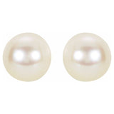 14K White 6 mm Cultured White Akoya Pearl Earrings