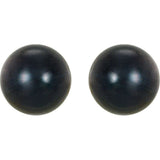 14K White  8 mm Cultured Black Akoya Pearl Earrings