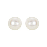 14K White 4 mm Cultured White Akoya Pearl Earrings