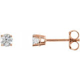 Sterling Silver 3.5 mm Imitation White Cubic Zirconia Earrings
