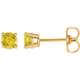 14K Yellow Gold 4 mm Natural Yellow Sapphire Earrings