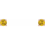 14K Rose 2.5 mm Natural Yellow Sapphire Earrings