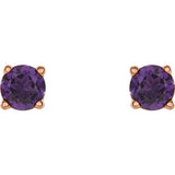 14K Rose Gold 4 mm Natural Amethyst Earrings