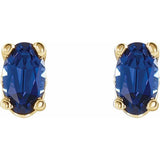 14K Yellow Lab-Grown Blue Sapphire Earrings