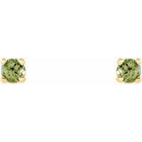 14K Yellow Gold 2.5 mm Natural Peridot Earrings