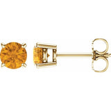 14K Yellow Gold 5 mm Natural Citrine Earrings