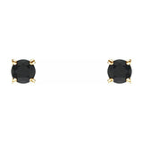 14K Yellow Gold 2.5 mm Natural Black Onyx Earrings
