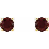 14K Yellow Gold 4 mm Natural Mozambique Garnet Earrings