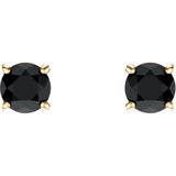 14K Yellow 5 mm Natural Black Onyx Earrings