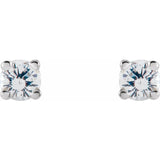 14K White 2.5 mm Natural White Sapphire Earrings