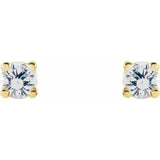 14K Yellow Gold 2.5 mm Natural White Sapphire Earrings