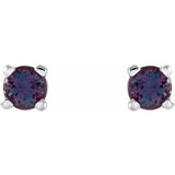 14K White 2.5 mm Lab-Grown Alexandrite Earrings