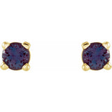 14K Yellow 2.5 mm Lab-Grown Alexandrite Earrings