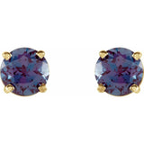 14K Yellow 5 mm Lab-Grown Alexandrite Earrings