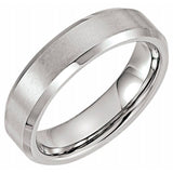 Tungsten 6 mm Beveled-Edge Inlay Band Size 7.5