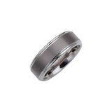 Tungsten 8 mm Stepped-Edge Inlay Comfort-Fit Band  Size 13.5