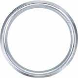 White Tungsten 8 mm Beveled-Edge Comfort-Fit Band Size 12