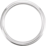 White Tungsten 6 mm Beveled-Edge Inlay Band Size 9