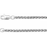 Rhodium-Plated Sterling Silver 2.4 mm Wheat 24" Chain